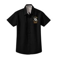 STAFF - Ladies Short Sleeve Easy Care Dress Shirt - Black