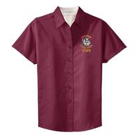 STAFF - Ladies Short Sleeve Easy Care Dress Shirt - Burgundy