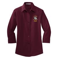 STAFF - Ladies 3/4-Sleeve Easy Care Shirt - Burgundy