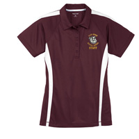 STAFF - Ladies Micro-Mesh Colorblock Polo - Maroon & White